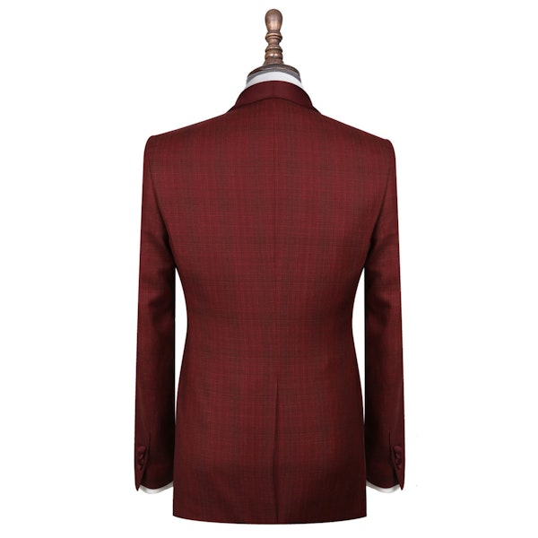 InStitchu Collection The Maldini Maroon Wool-Linen-Silk Tuxedo Jacket