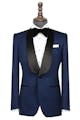 InStitchu Collection The Matteo Midnight Navy Houndstooth Wool Tuxedo Jacket