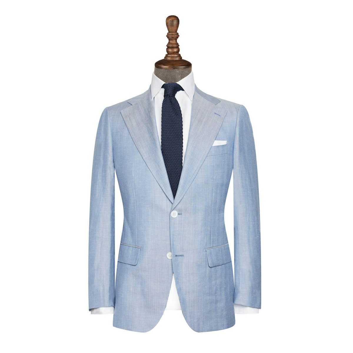 InStitchu Collection The Montebello Blue Wool Linen Jacket