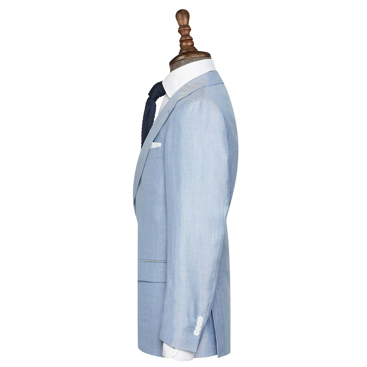 InStitchu Collection The Montebello Blue Wool Linen Jacket