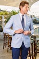InStitchu Collection The Montebello Blue Wool Linen Jacket