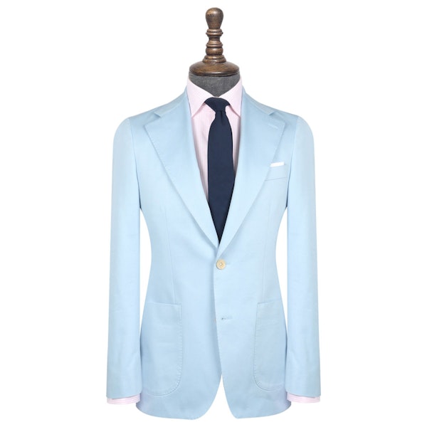 InStitchu Collection The Sinatra Light Blue Cotton Jacket
