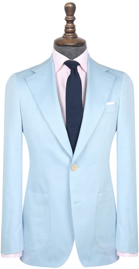 InStitchu Collection The Sinatra Light Blue Cotton Jacket