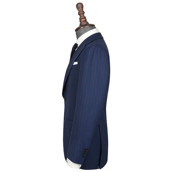 InStitchu Collection The Toland Navy Blue Pinstripe Wool Jacket
