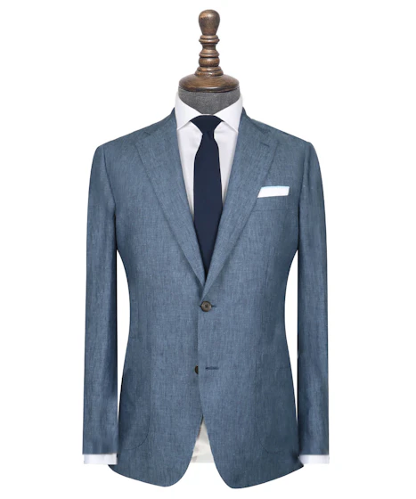 InStitchu Collection The Tompkins Blue Linen Jacket