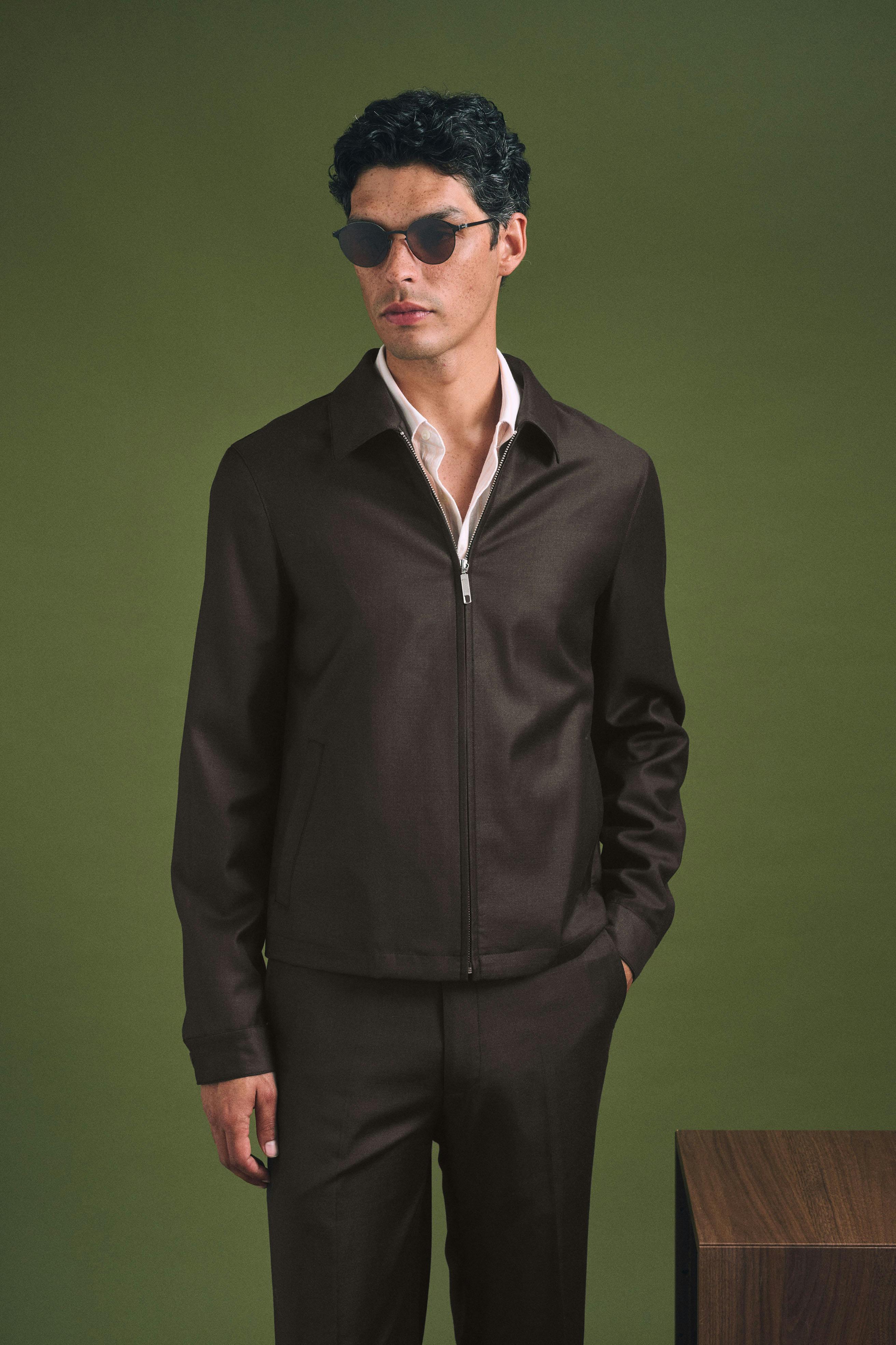 The Torino Loro Piana Brown Zip Jacket