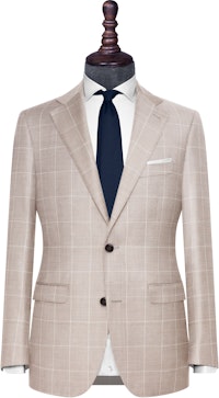InStitchu Collection The Treviso Beige Windowpane Wool Jacket