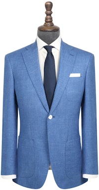 InStitchu Collection The Wattle Vibrant Mid-Blue and White Slub Wool Jacket