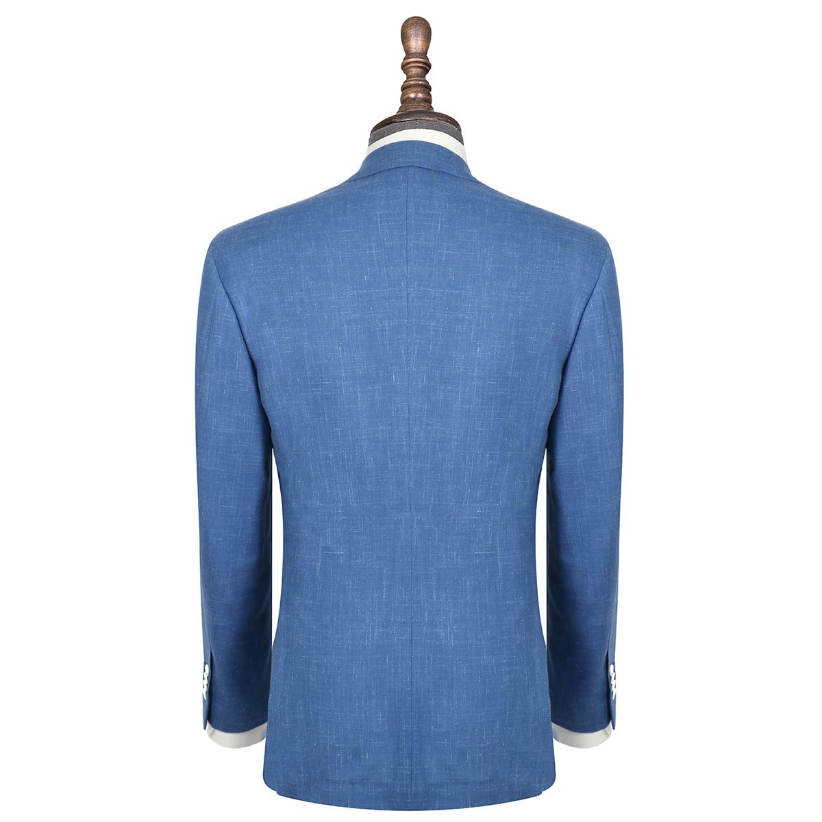 InStitchu Collection The Wattle Vibrant Mid-Blue and White Slub Wool Jacket