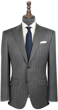InStitchu Collection The Winton Grey Pinstripe Wool Jacket