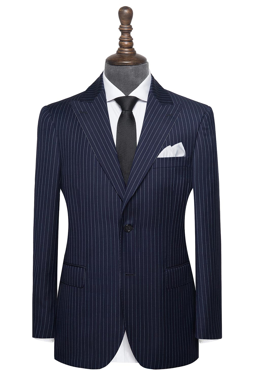 navy chalkstripe suit