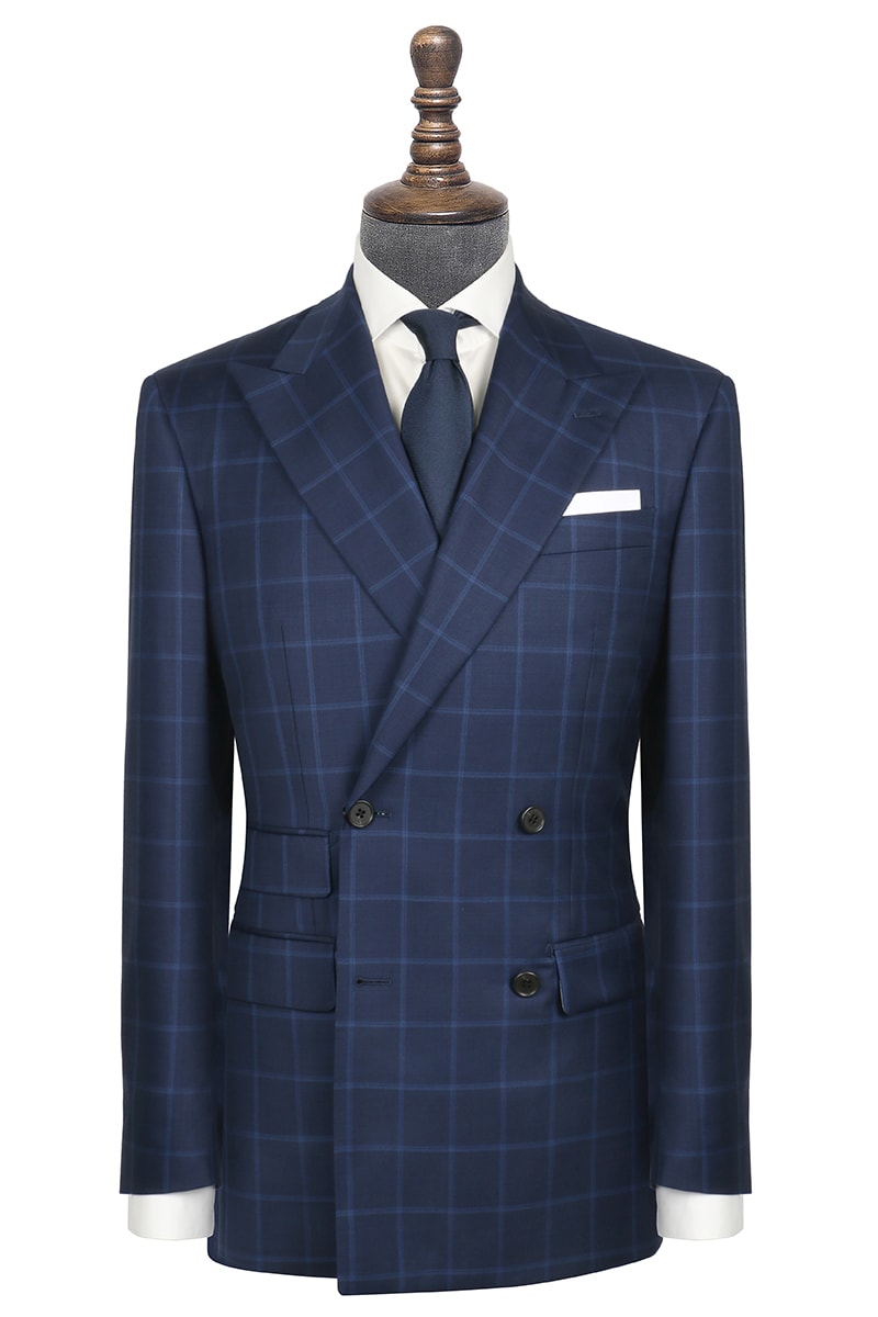 InStitchu Collection Walker Blue Glen Plaid Wool Jacket