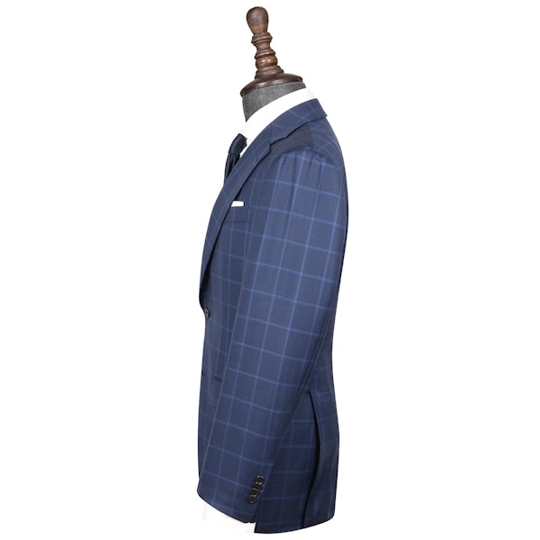 InStitchu Collection Walker Blue Glen Plaid Wool Jacket