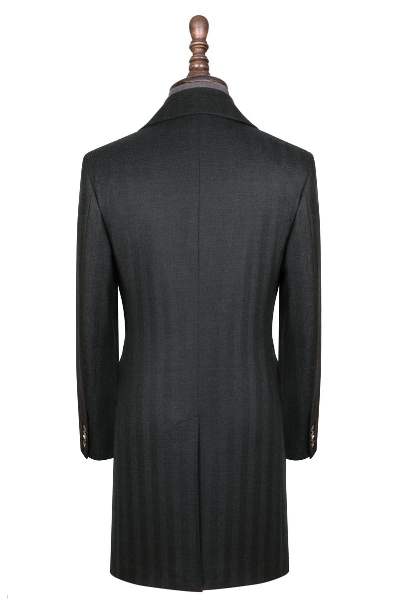 Navy Herringbone Overcoat Men's Custom Overcoat InStitchu