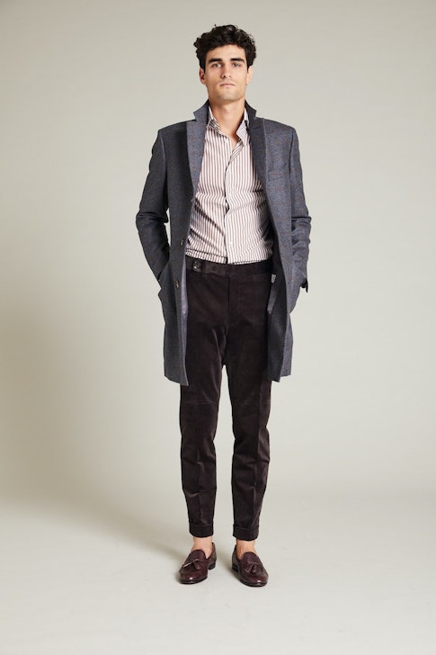 InStitchu Grey with Autumn Check Overcoat