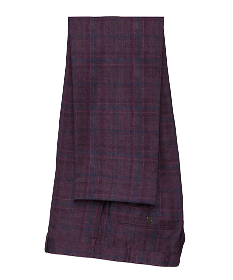 Adriano REDA Burgundy Check Trouser — photo 1