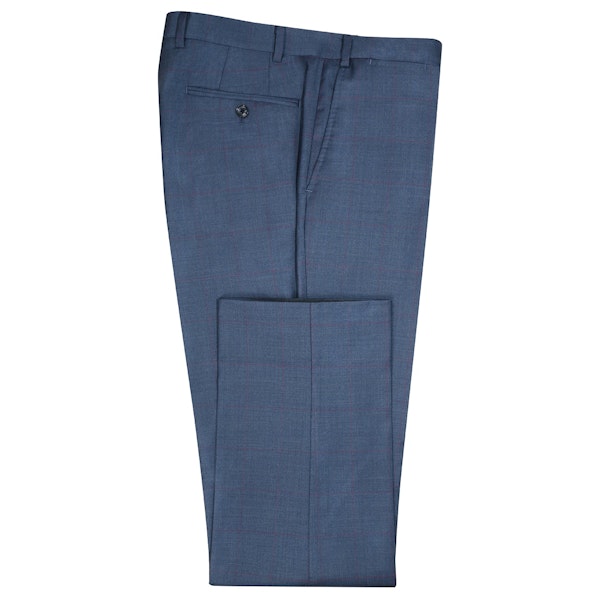 InStitchu Collection Beez Blue Windowpane Wool Pants