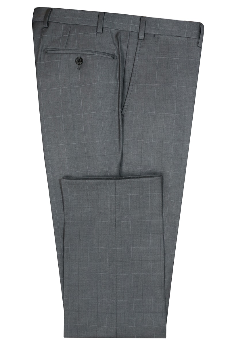 InStitchu Collection Casey Grey Windowpane Wool Pants