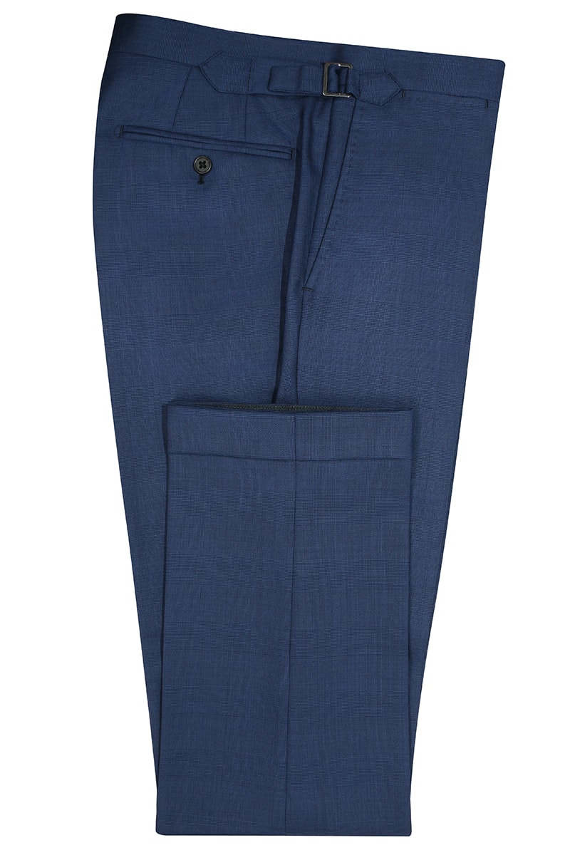 InStitchu Collection Dawn Blue Glen Plaid Wool Pants