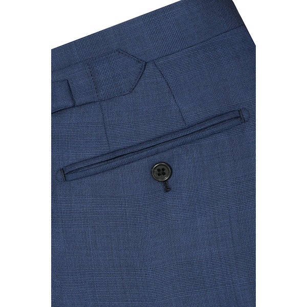 InStitchu Collection Dawn Blue Glen Plaid Wool Pants