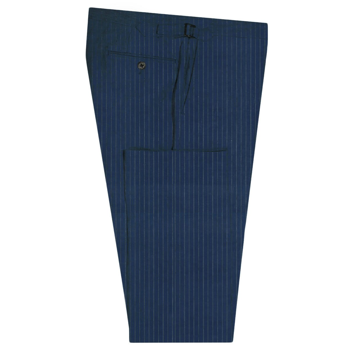 InStitchu Collection The Aberdeen Blue Grey Pinstripe Wool Pants