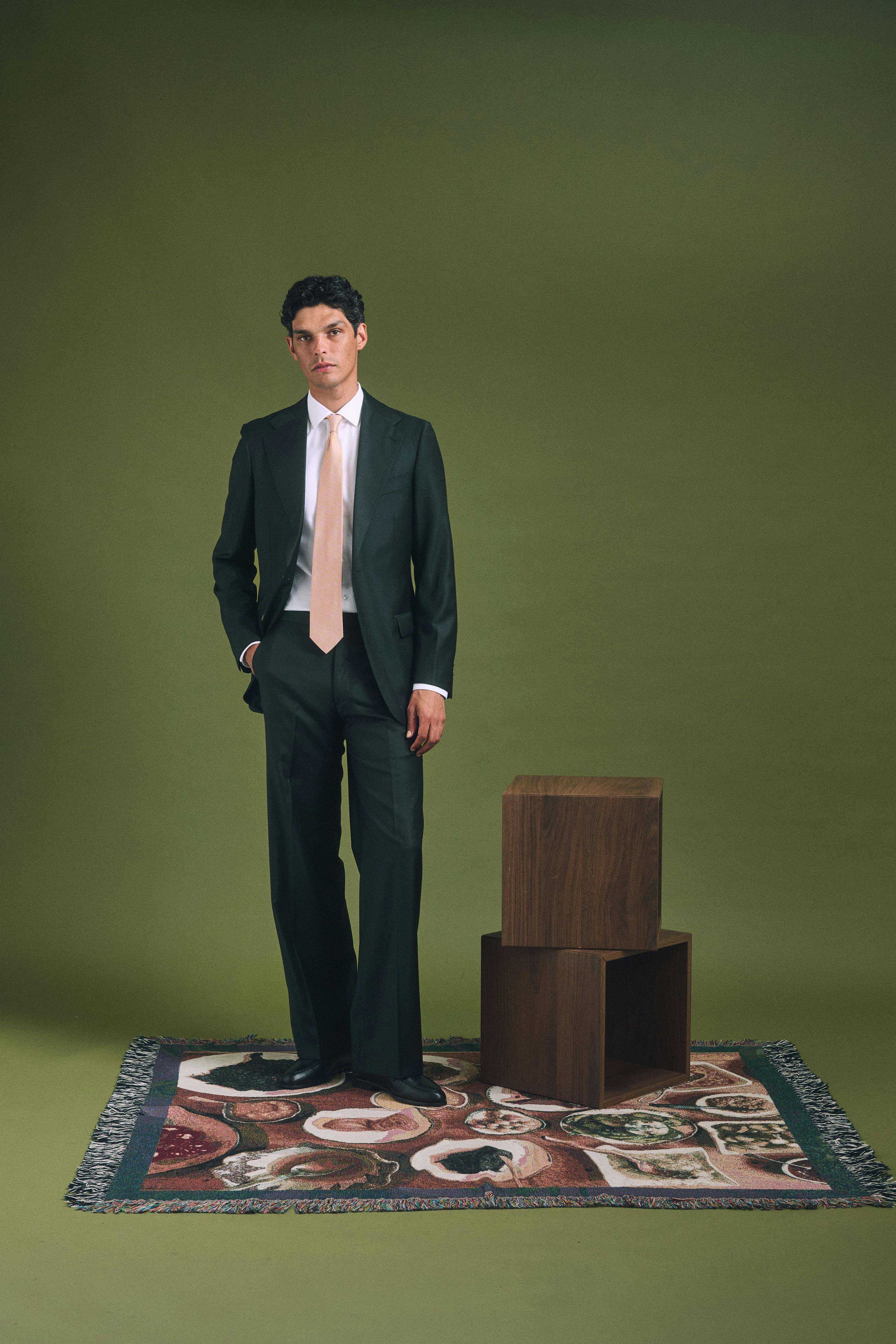 The Alagna Loro Piana Forest Green Wool Pants