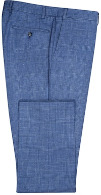 InStitchu Collection The Avington Mid-Blue Prince of Wales Wool Pants