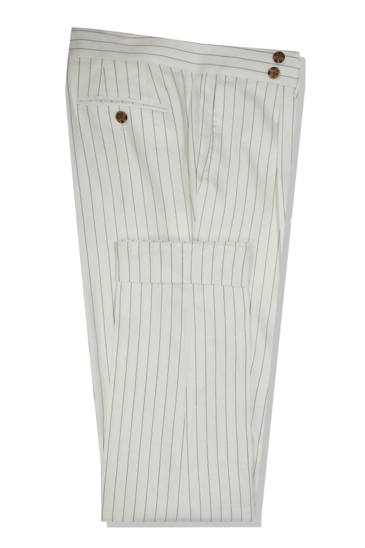 White pants cheap with black pinstripes