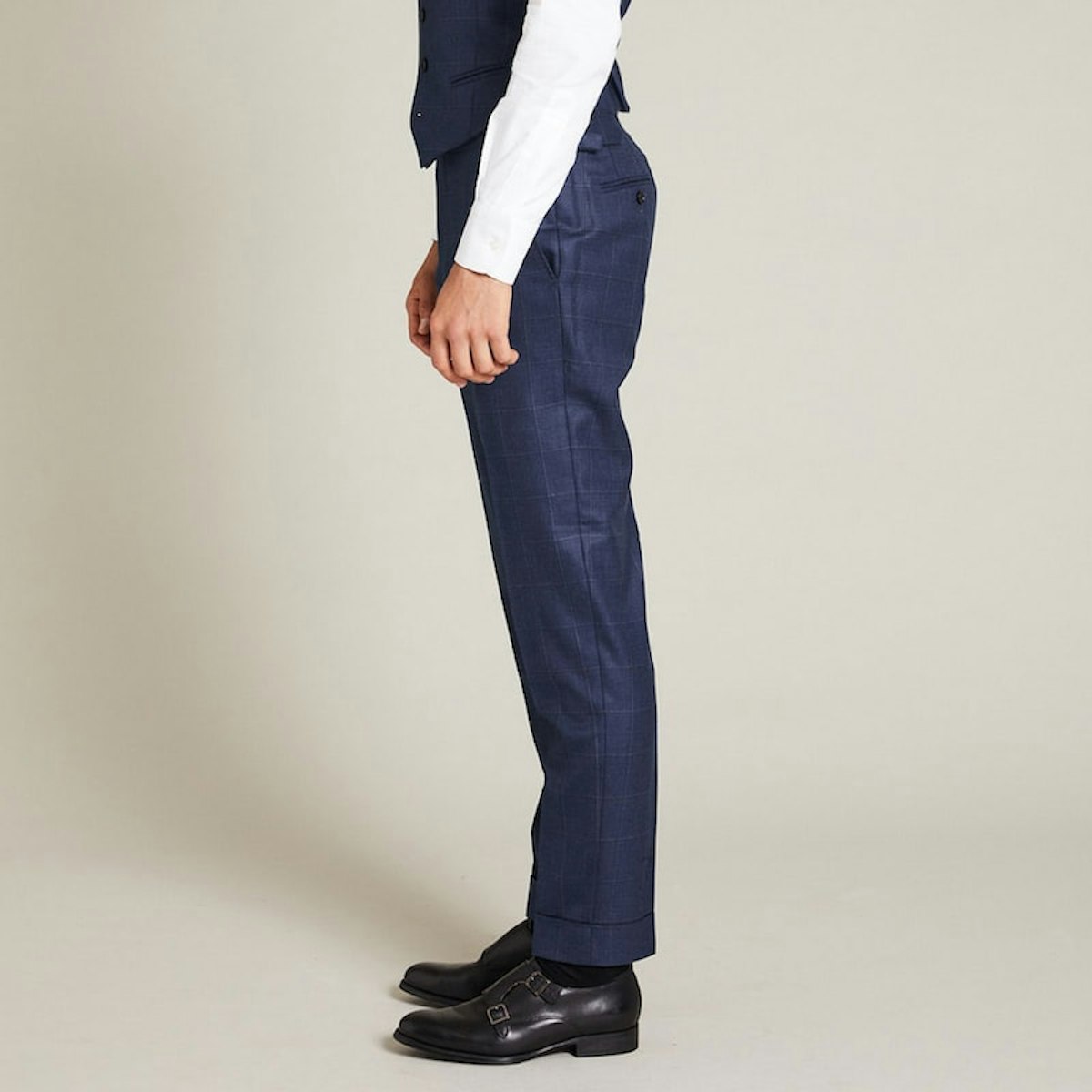 InStitchu Collection The Casey Navy Windowpane Pants