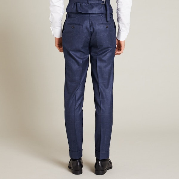 InStitchu Collection The Casey Navy Windowpane Pants