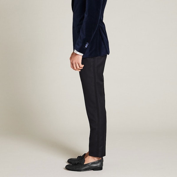 InStitchu Collection The Lapo Black Wool And Satin Tuxedo Pants 