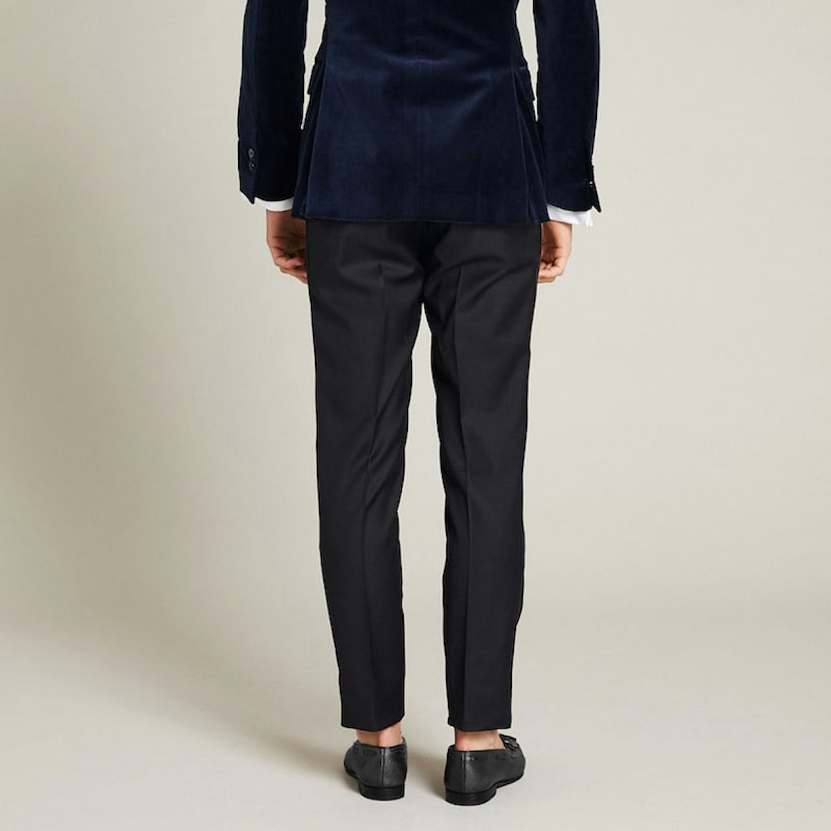 InStitchu Collection The Lapo Black Wool And Satin Tuxedo Pants 