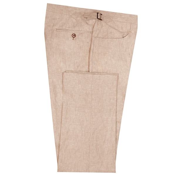 InStitchu Collection The Madison Beige Linen Pants