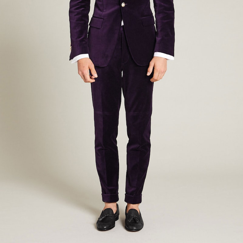 purple velvet pants mens