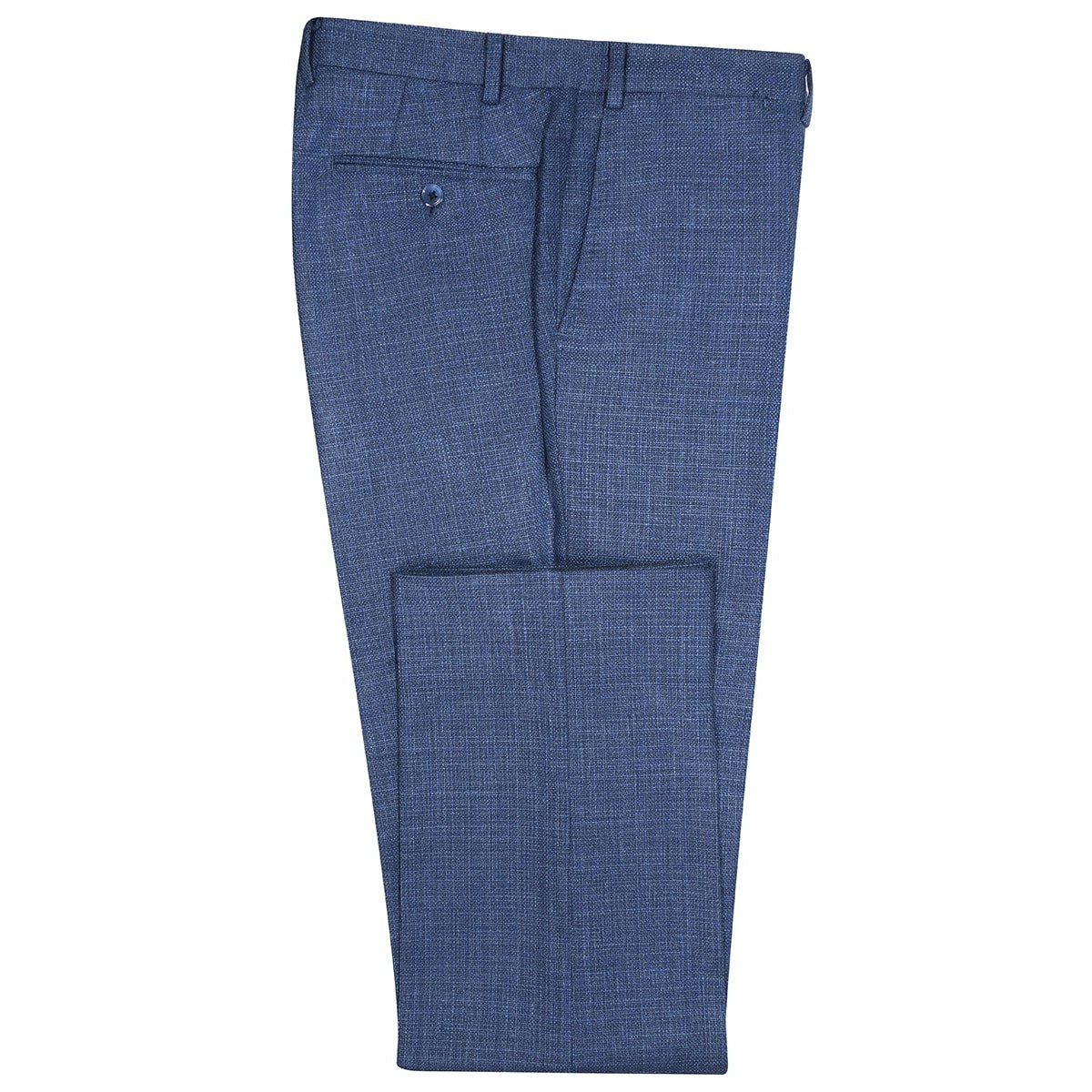 InStitchu Collection The Rocklyn Deep Sea Blue Twill Wool Pants