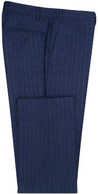 InStitchu Collection The Toland Navy Blue Pinstripe Wool Pants