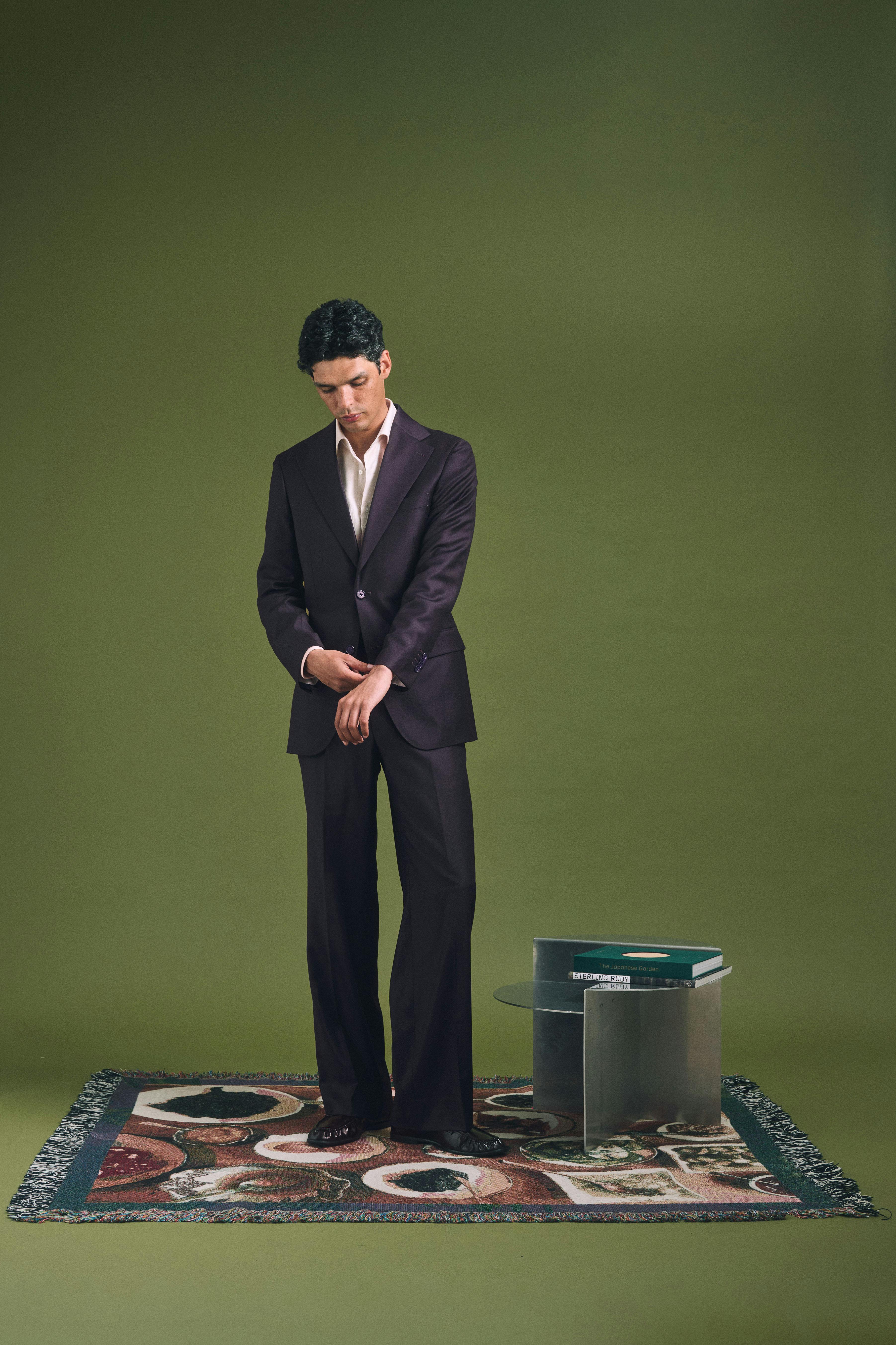 The Valsesia Loro Piana Plum Wool Pants