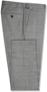 InStitchu Collection The Vanni Grey and Red Windowpane Wool Pants