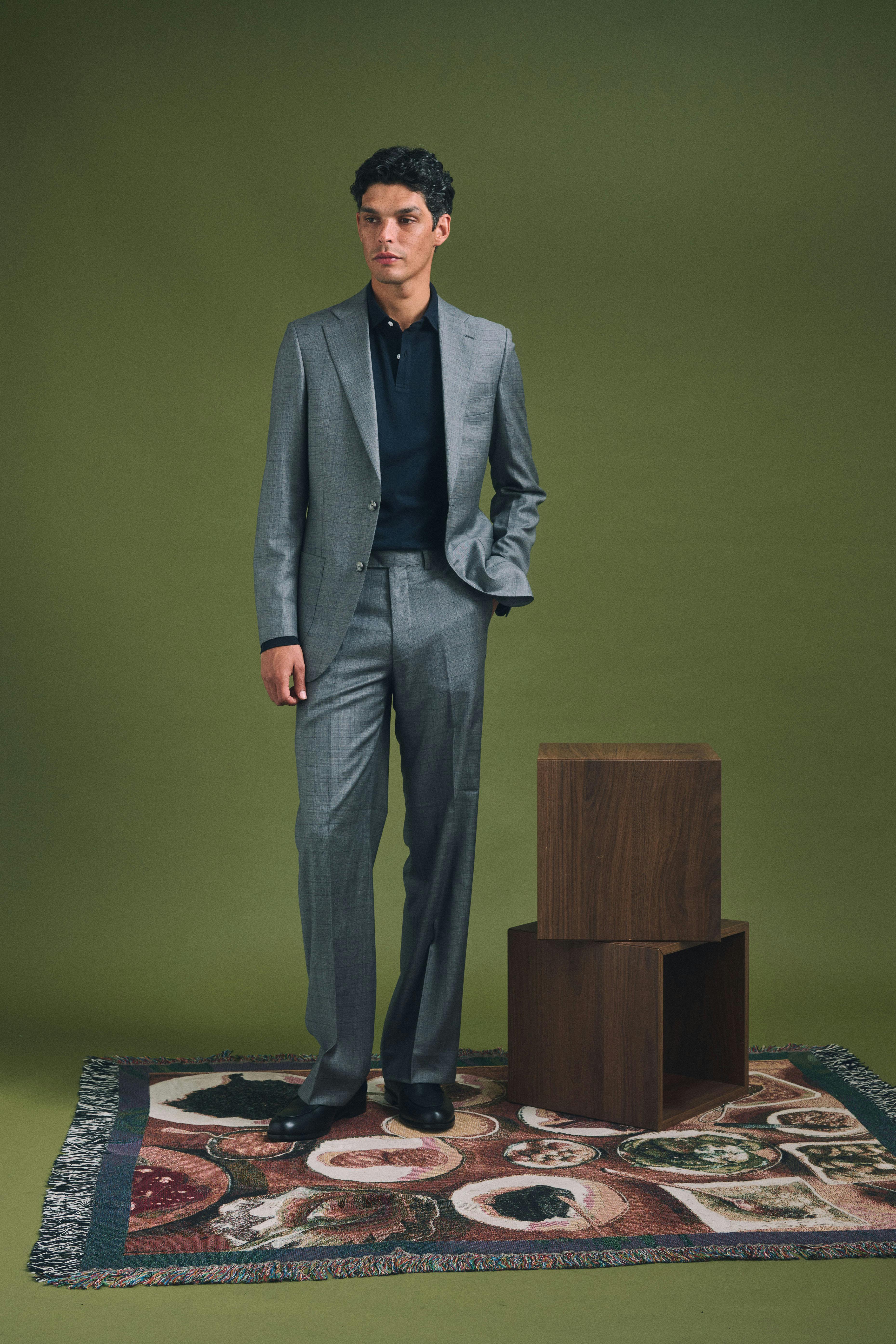 The Varallo Loro Piana Grey Glen Plaid Pants
