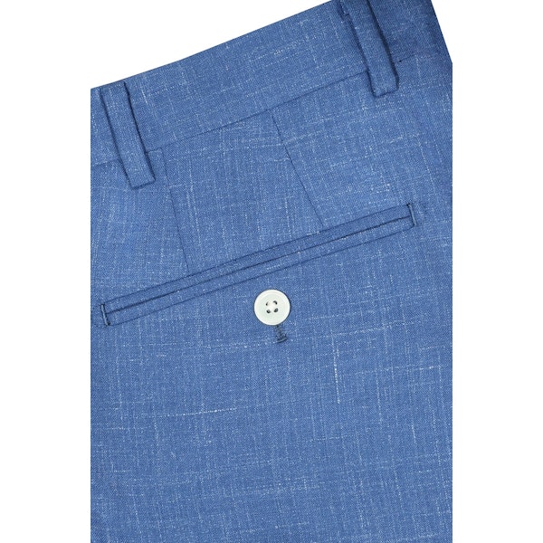 InStitchu Collection The Wattle Mid-Blue White Slub Wool Pants