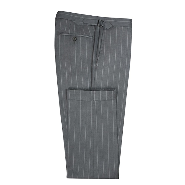 InStitchu Collection The Winton Grey Pinstripe Wool Pants