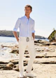 InStitchu Collection The Wolfsheim Cream Striped Linen Pants