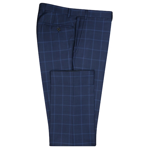 InStitchu Collection Walker Blue Glen Plaid Wool Pants