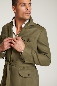 The Sahara Kahki Linen Safari Jacket, Men's Custom Safari-jacket