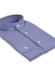Royal Blue Fine Striped Band-Collar Shirt