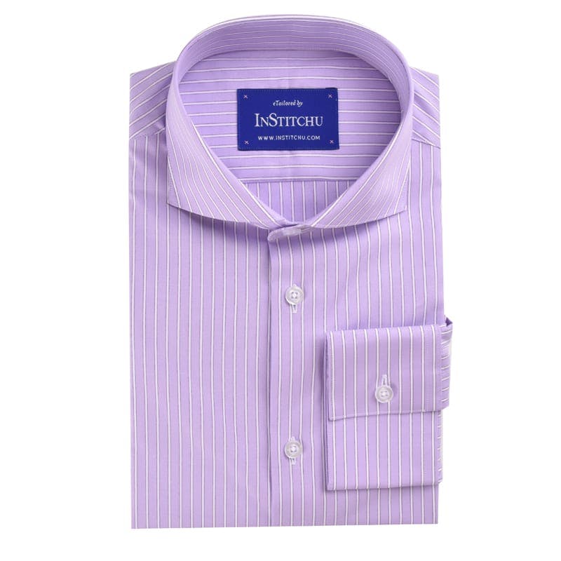 InStitchu Collection Lilac Stripes Easy Iron Cotton