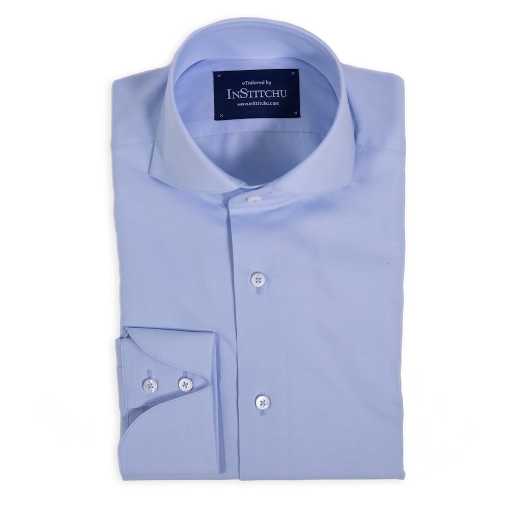 Powder Blue Cutaway Shirt | Men's Custom Shirt | InStitchu