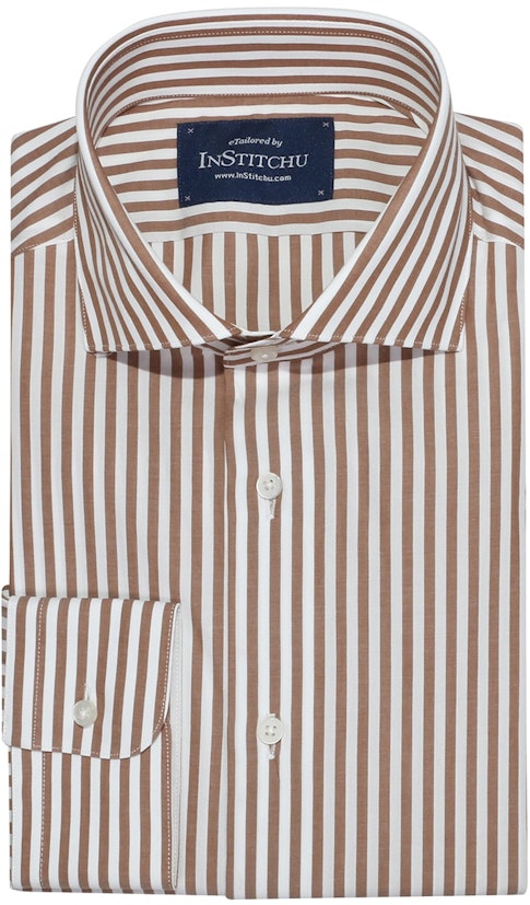 InStitchu Collection Kincumber Brown Striped Shirt