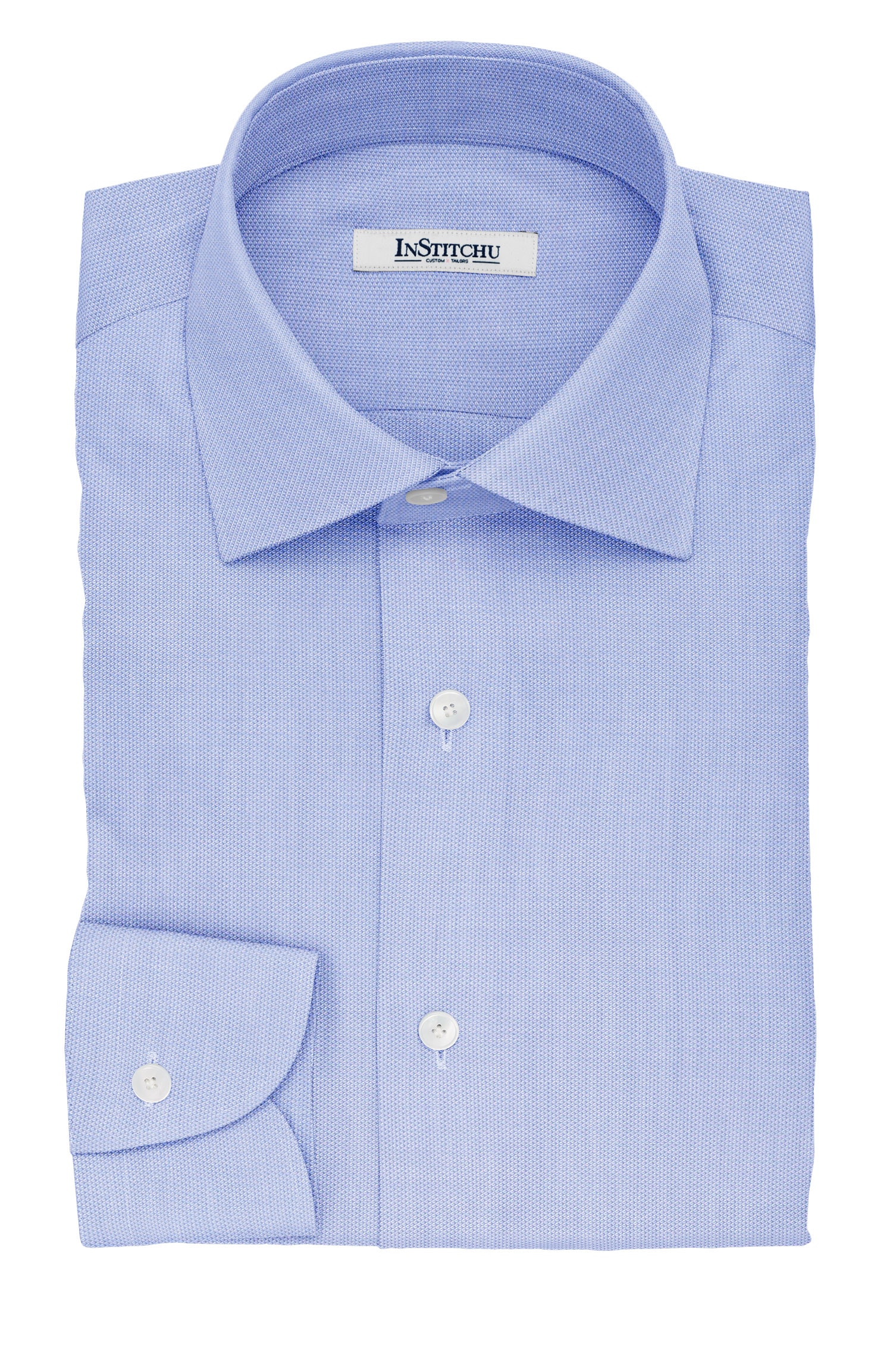InStitchu Collection The Aristotle Blue Textured Cotton Shirt