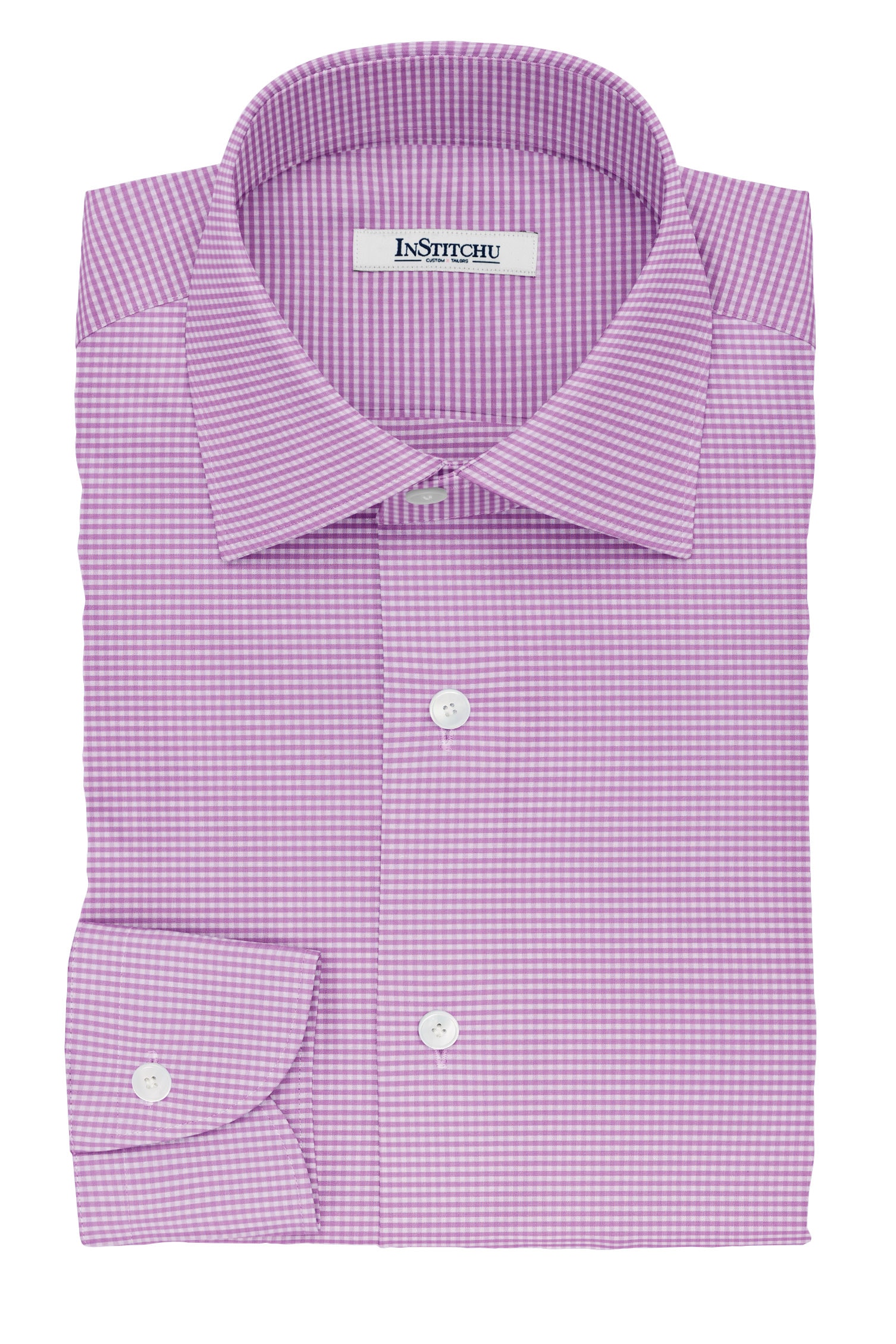 InStitchu Collection The Augustine Violet Gingham Check Cotton Shirt